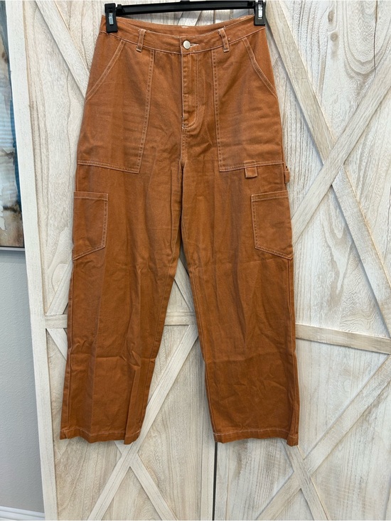 Altar'd State Pants - Altar'd State Rust Wide-Leg Cargo Pants